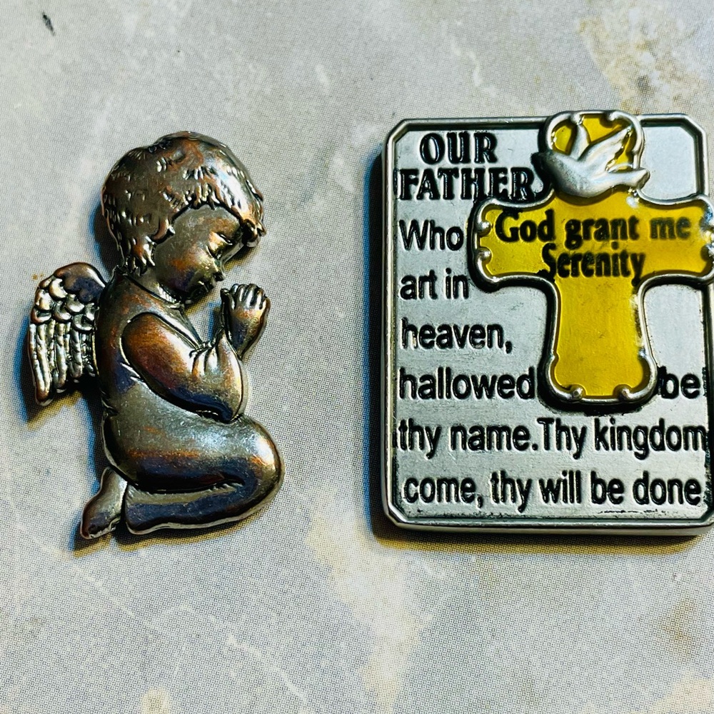 GANZ 2 Prayer Pocket Tokens-Praying Child Angel and Holy Trinity Lords Prayer